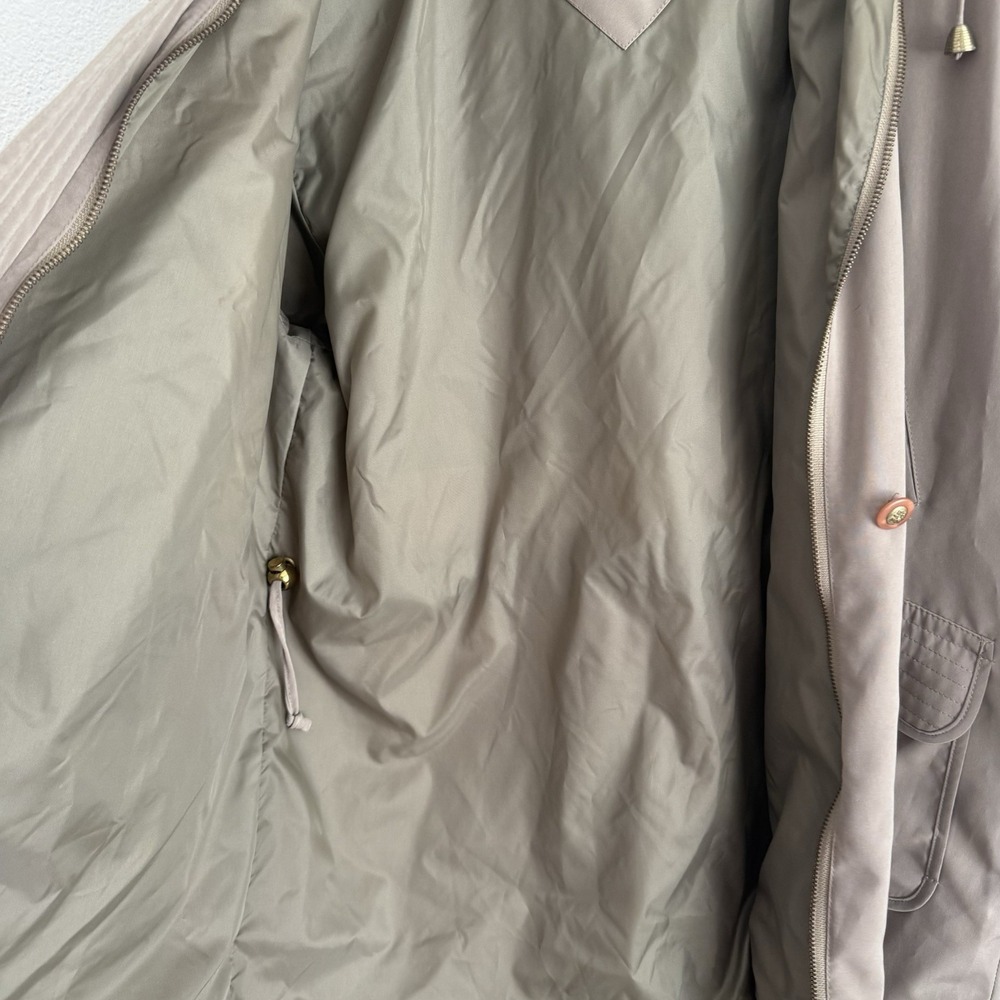 Vintage Carlo Briani Men's Medium Taupe Tan Brown Hooded Raincoat Jacket - Picture 12 of 12